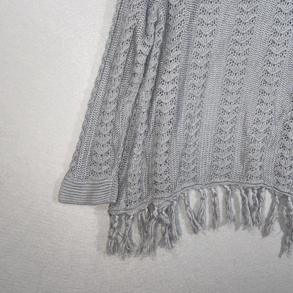 Ruby Rd Cardigan Womens Large Grey Long Sleeve Tight Knit Tasseled Casual Adult - Picture 8 of 11